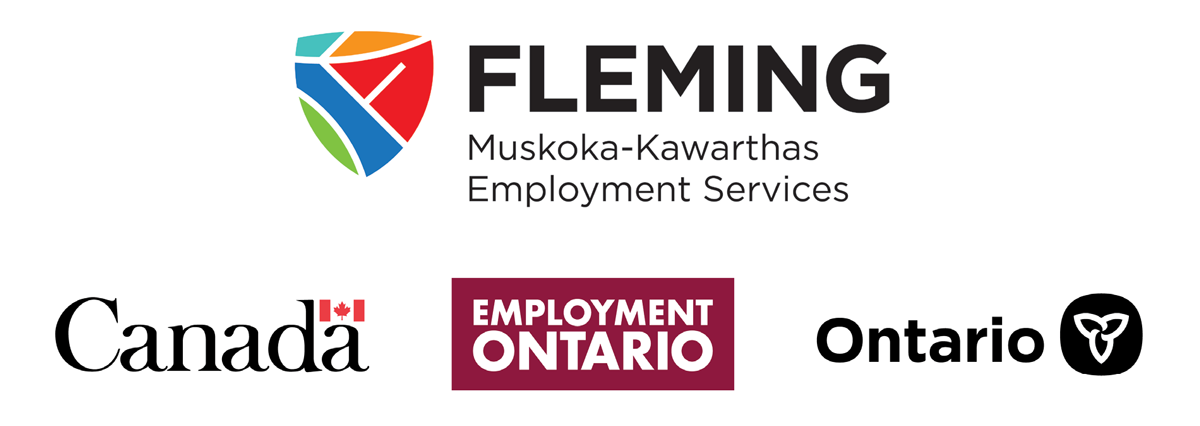 Fleming Employment Services, Government of Canada, Employment Ontario & Government of Ontario logos