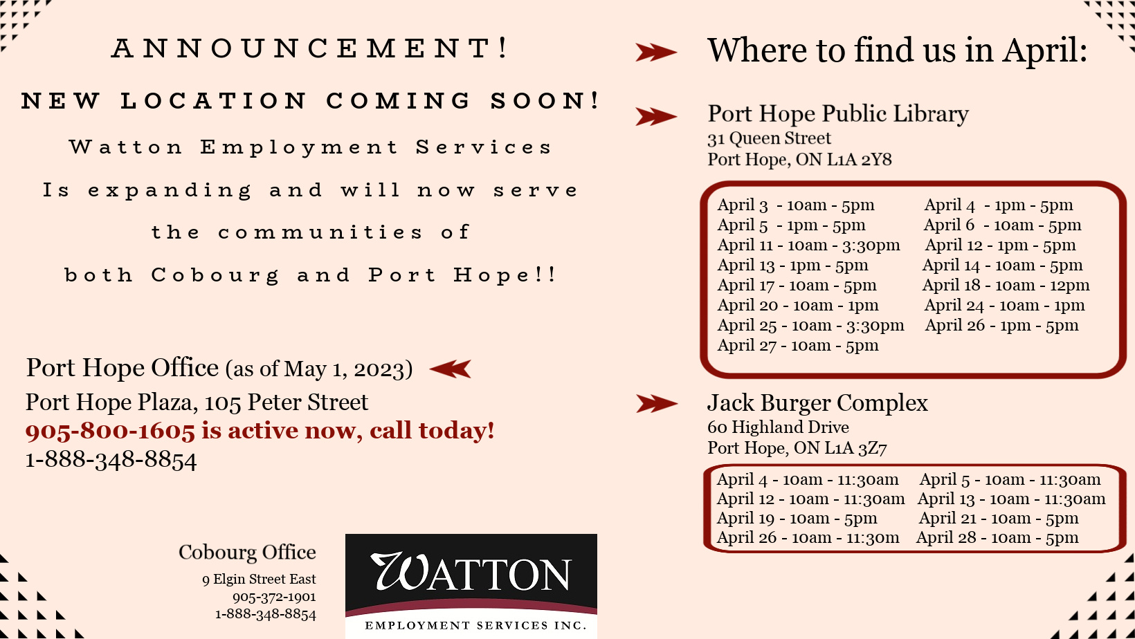 Port Hope announcement V3