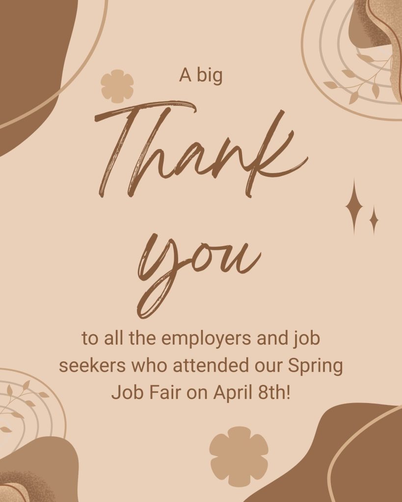 Spring 2026 job fair thank you